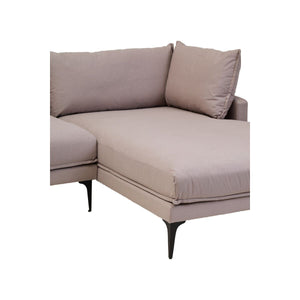 Troyes Grey Three Seat Right Chaise Sofa