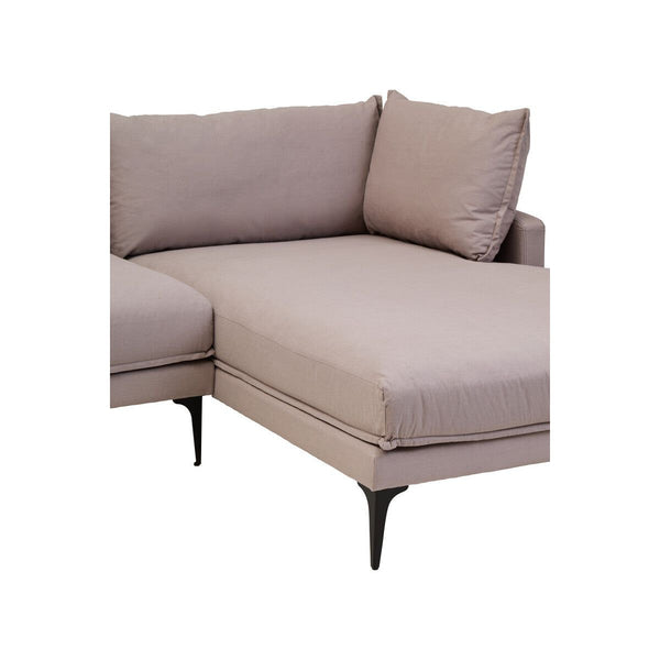 Troyes Grey Three Seat Right Chaise Sofa