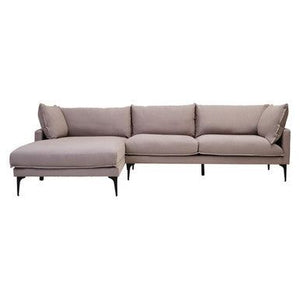 Troyes Grey Three Seat Left Chaise Sofa