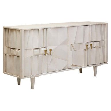 Sita Four Door Mango Wood Abstract Design Sideboard