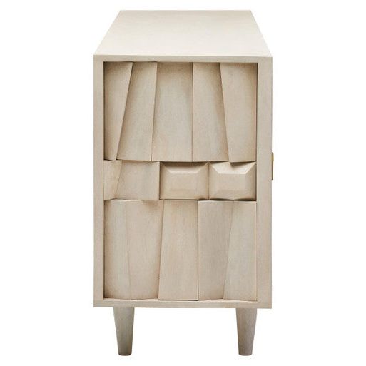 Sita Four Door Mango Wood Abstract Design Sideboard