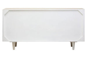 Sita Whitewash Carved Mango Wood 4 Door Sideboard – close-up