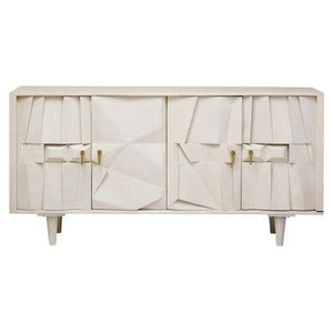 Sita Four Door Mango Wood Abstract Design Sideboard