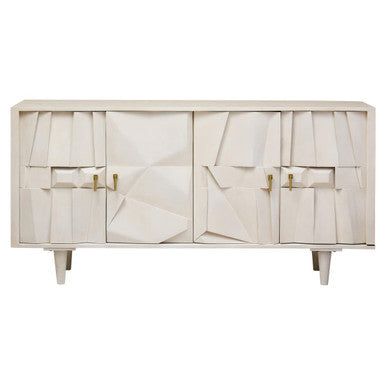 Sita Four Door Mango Wood Abstract Design Sideboard