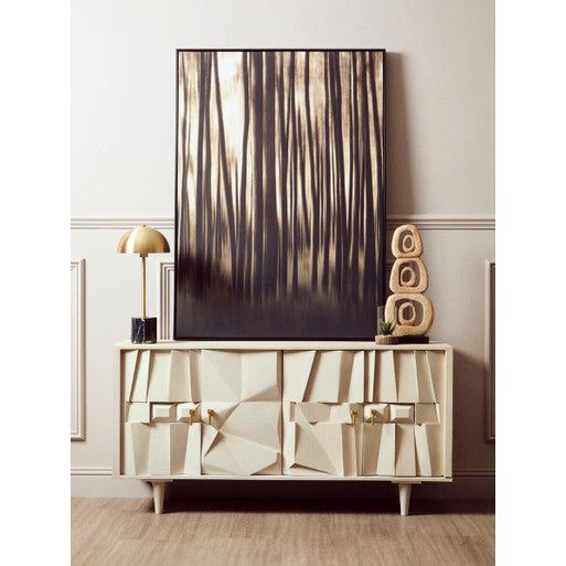 Sita Four Door Mango Wood Abstract Design Sideboard