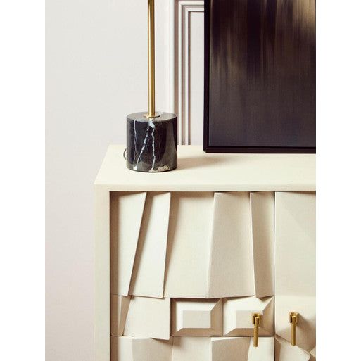 Sita Four Door Mango Wood Abstract Design Sideboard