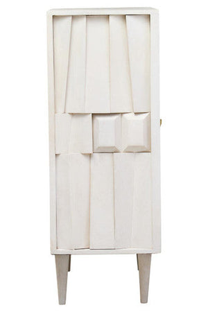 Sita Whitewash Carved Mango Wood 2 Door Cabinet – dimensions