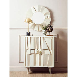 Sita Two Door Mango Wood Abstract Design Cabinet