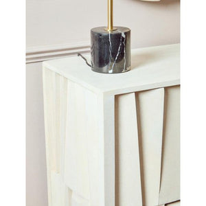 Sita Two Door Mango Wood Abstract Design Cabinet