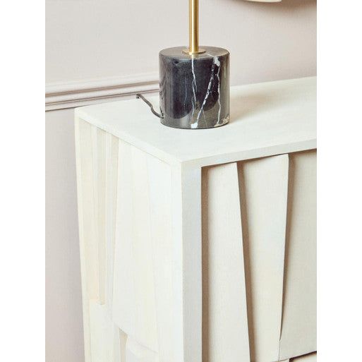 Sita Two Door Mango Wood Abstract Design Cabinet