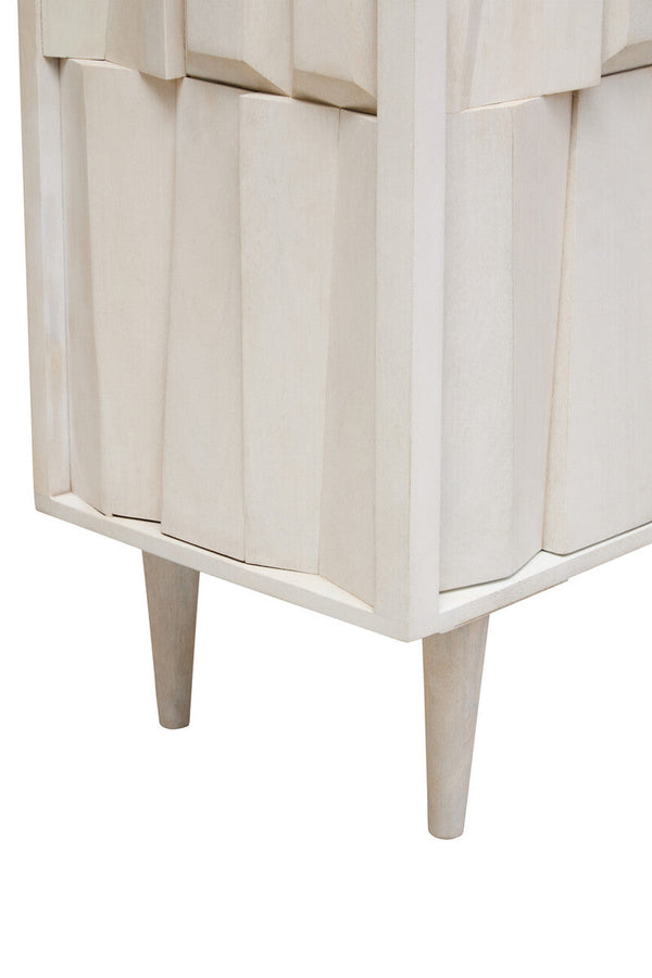 Sita Whitewash Carved Mango Wood 2 Door Cabinet – back view 2