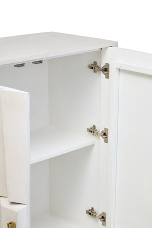 Sita Whitewash Carved Mango Wood 2 Door Cabinet – angle view 2