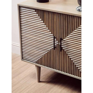 Satna Jute Black And White Design Mango Wood Sideboard