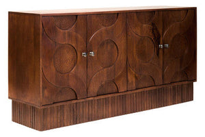 Siva Natural Hammered Mango Wood 4 Door Sideboard – detail