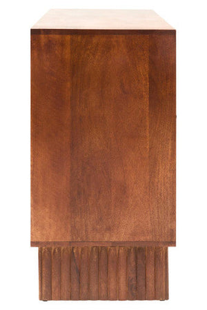 Siva Natural Hammered Mango Wood 4 Door Sideboard – in room setting