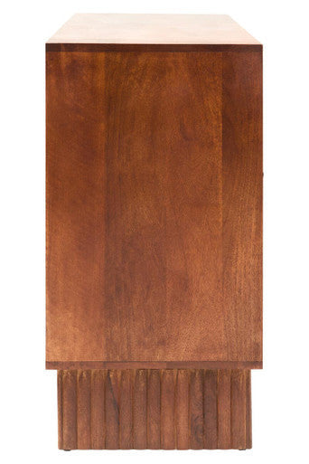 Siva Natural Hammered Mango Wood 4 Door Sideboard – in room setting
