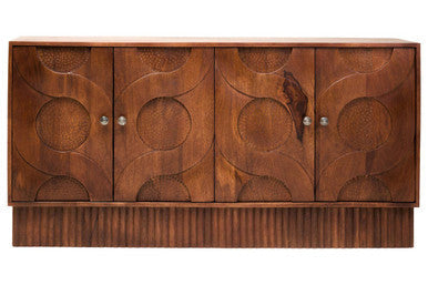 Siva Natural Hammered Mango Wood 4 Door Sideboard