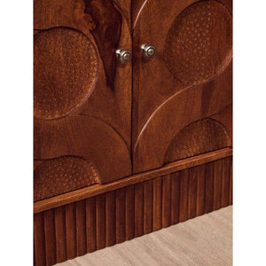 Siva Mango Wood Sideboard Natural Frame With Black Hammered Design Doors