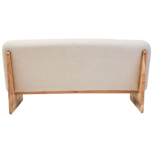 Parova Two Seater Linen Texture Armless Sofa With Wood Base