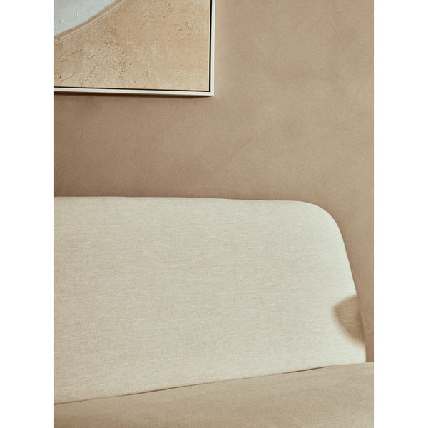 Parova Two Seater Linen Texture Armless Sofa With Wood Base