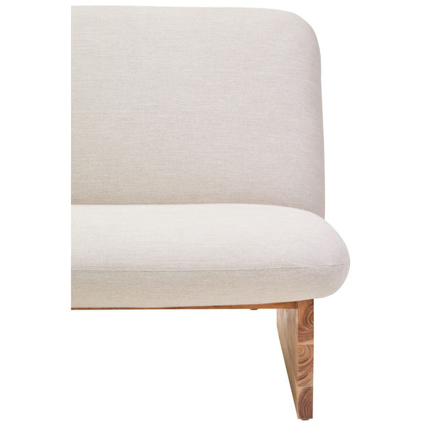Parova Two Seater Linen Texture Armless Sofa With Wood Base