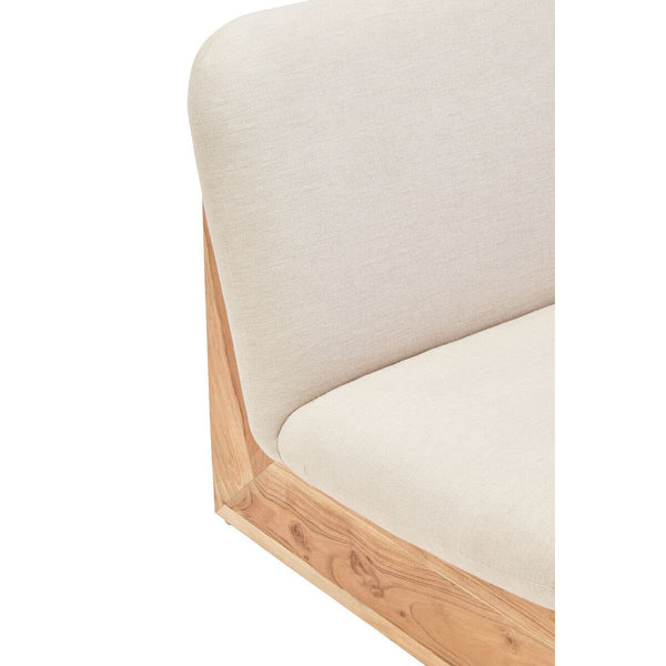 Parova Two Seater Linen Texture Armless Sofa With Wood Base