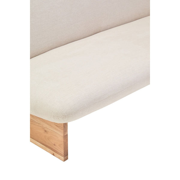 Parova Two Seater Linen Texture Armless Sofa With Wood Base