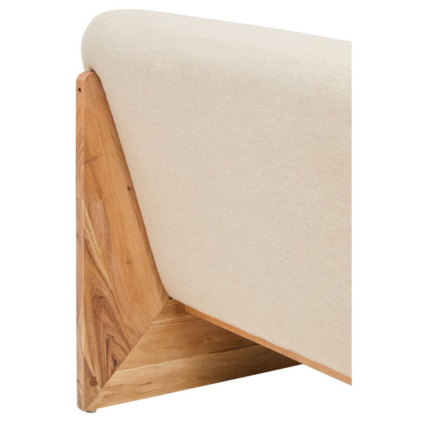 Parova Two Seater Linen Texture Armless Sofa With Wood Base