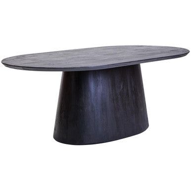 Perdoba Oval Mango Wood Black Finish Dining Table