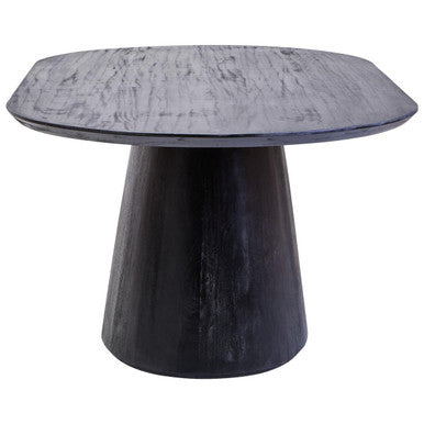Perdoba Oval Mango Wood Black Finish Dining Table