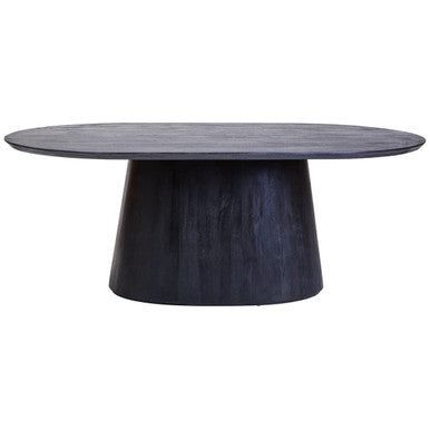 Perdoba Oval Mango Wood Black Finish Dining Table