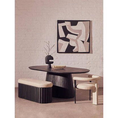 Perdoba Oval Mango Wood Black Finish Dining Table