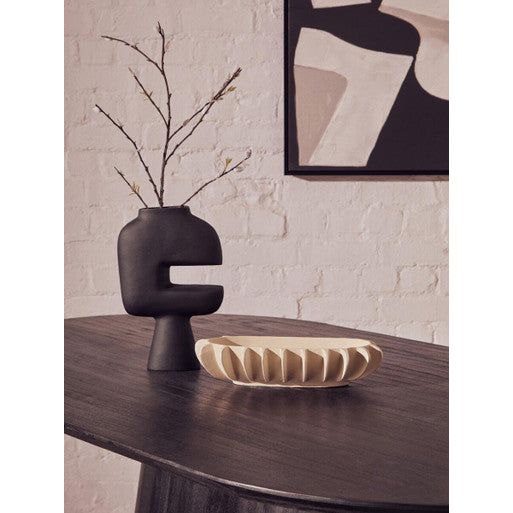 Perdoba Oval Mango Wood Black Finish Dining Table
