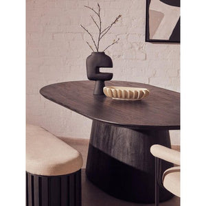 Perdoba Oval Mango Wood Black Finish Dining Table