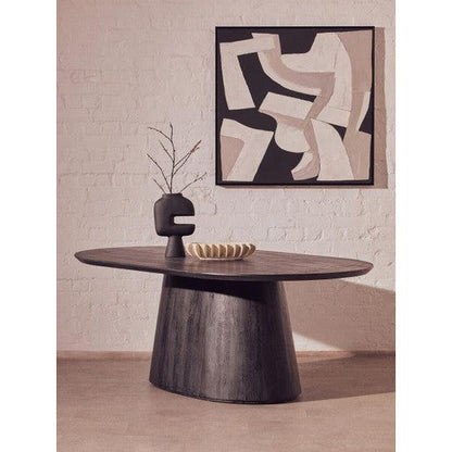 Perdoba Oval Mango Wood Black Finish Dining Table