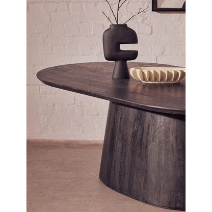 Perdoba Oval Mango Wood Black Finish Dining Table