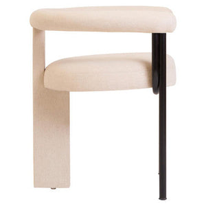 Perdoba Texture Fabric Black Iron Frame Dining Chair