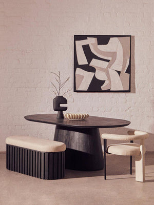 Perdoba Cream Textured Linen Dining Chair – detail