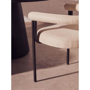 Perdoba Texture Fabric Black Iron Frame Dining Chair