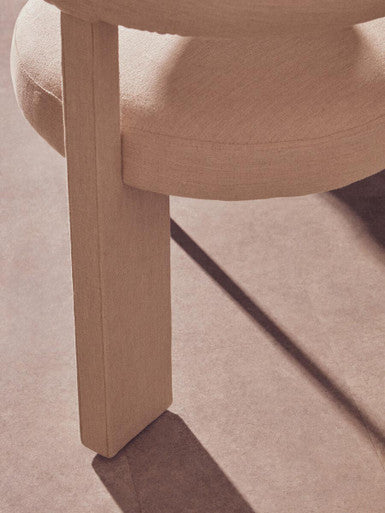 Perdoba Cream Textured Linen Dining Chair – detail 2