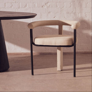 Perdoba Cream Textured Linen Dining Chair – dimensions 2