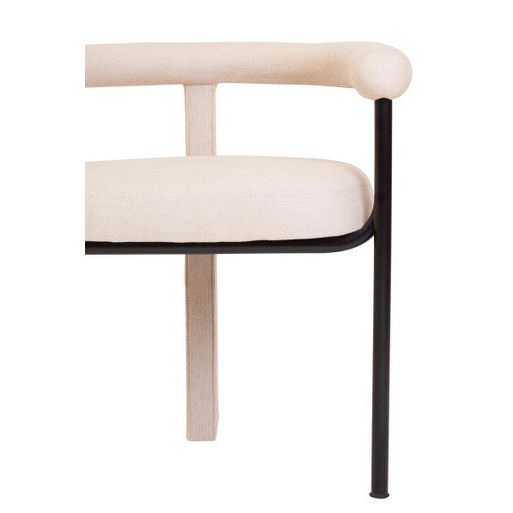 Perdoba Texture Fabric Black Iron Frame Dining Chair