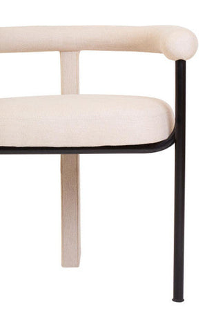 Perdoba Cream Textured Linen Dining Chair – in room setting 2