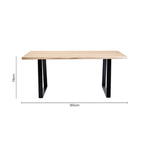 Persolo Natural Mango Wood Rectangular Dining Table with Live Edge – dimensions 2
