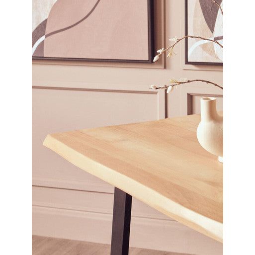 Persolo Mango Wood Live Edge Black Iron Frame Dining Table