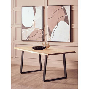 Persolo Mango Wood Live Edge Black Iron Frame Dining Table