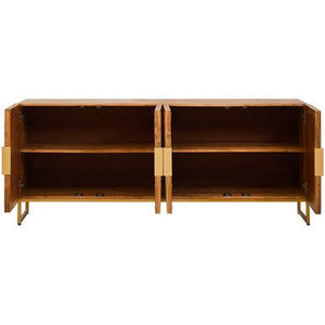 Teora Mango Wood Paper Rope Detail Four Door Sideboard