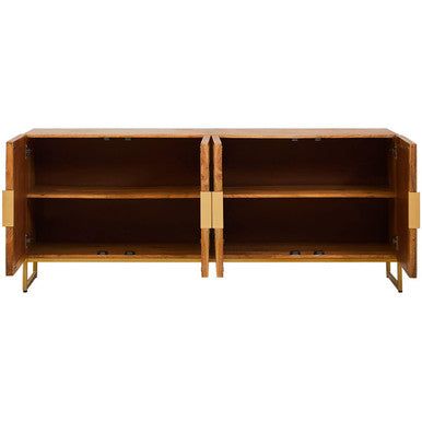 Teora Mango Wood Paper Rope Detail Four Door Sideboard