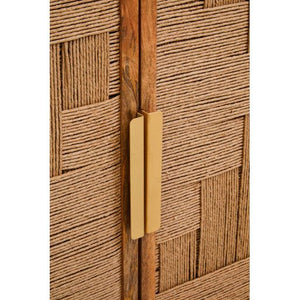 Teora Mango Wood Paper Rope Detail Four Door Sideboard
