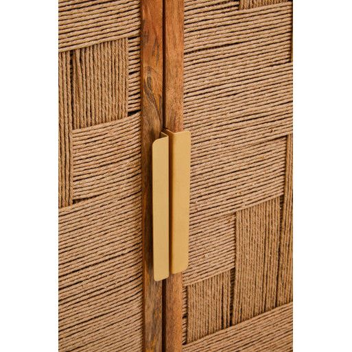 Teora Mango Wood Paper Rope Detail Four Door Sideboard
